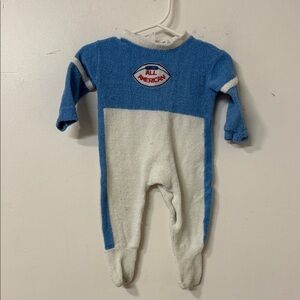 Blue and White Kids Footie 1980’s vintage